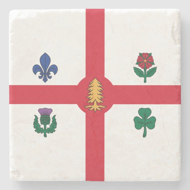 Flag of Montreal (Quebec, Canada) Stone Coaster (Front)