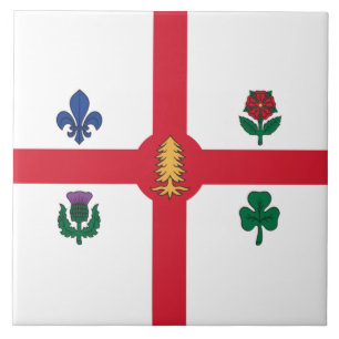 Flag of Montreal (Quebec, Canada) Tile