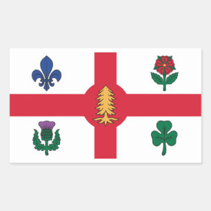 Flag of Montreal, Quebec Rectangular Sticker