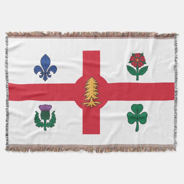 Flag of Montreal, Quebec Throw Blanket (Front)