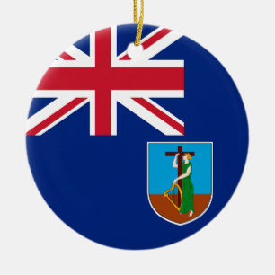 Flag of Montserrat Ceramic Tree Decoration