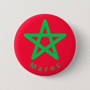 Flag of Morocco 6 Cm Round Badge