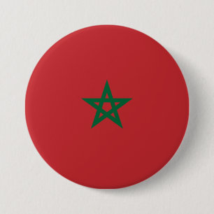 Flag of Morocco 7.5 Cm Round Badge