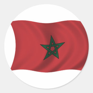 Flag of Morocco Classic Round Sticker