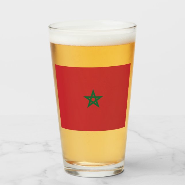 Flag of Morocco Glass (Front Filled)