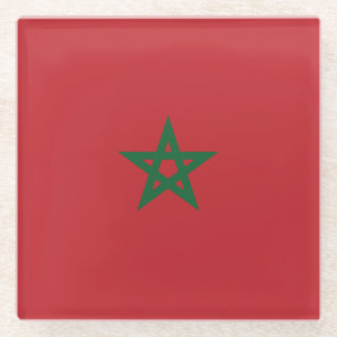 Flag of Morocco Glass Coaster