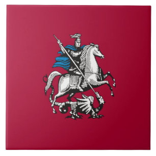 Flag of Moscow (Russian Capital City) Tile