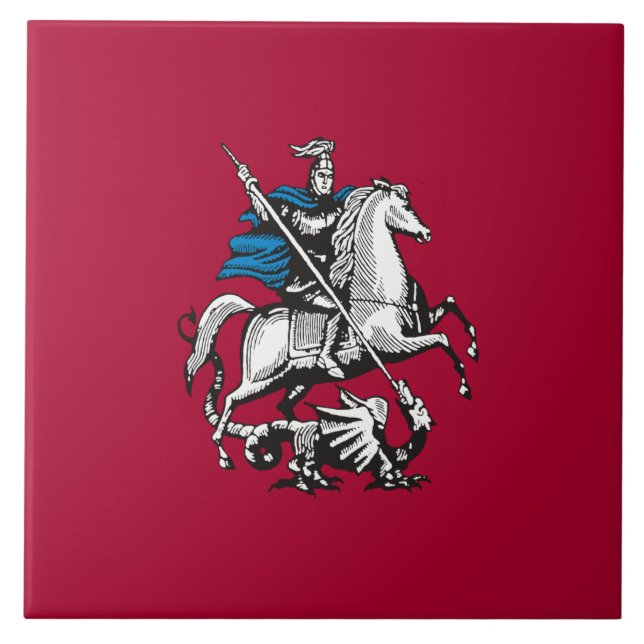 Flag of Moscow (Russian Capital City) Tile (Front)