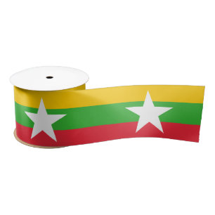 Flag of Myanmar (Burma) Satin Ribbon