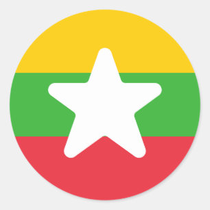 Flag of Myanmar Classic Round Sticker
