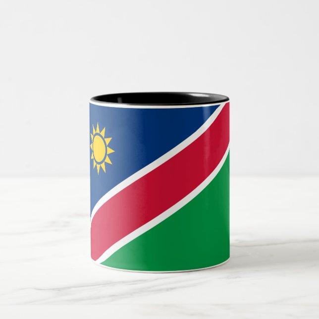 Flag of Namibia (Southern Africa) Two-Tone Coffee Mug (Center)