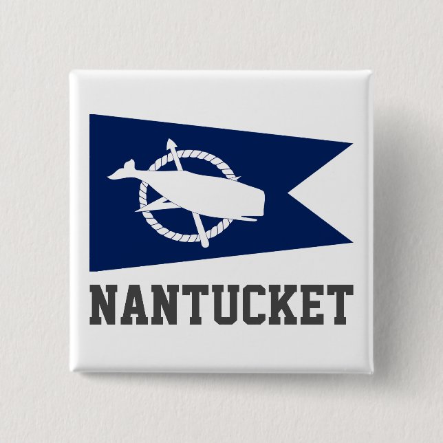Flag of Nantucket, Massachusetts 15 Cm Square Badge (Front)