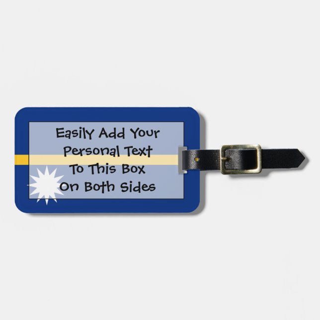 Flag of Nauru Easy ID Personal Luggage Tag (Front Horizontal)