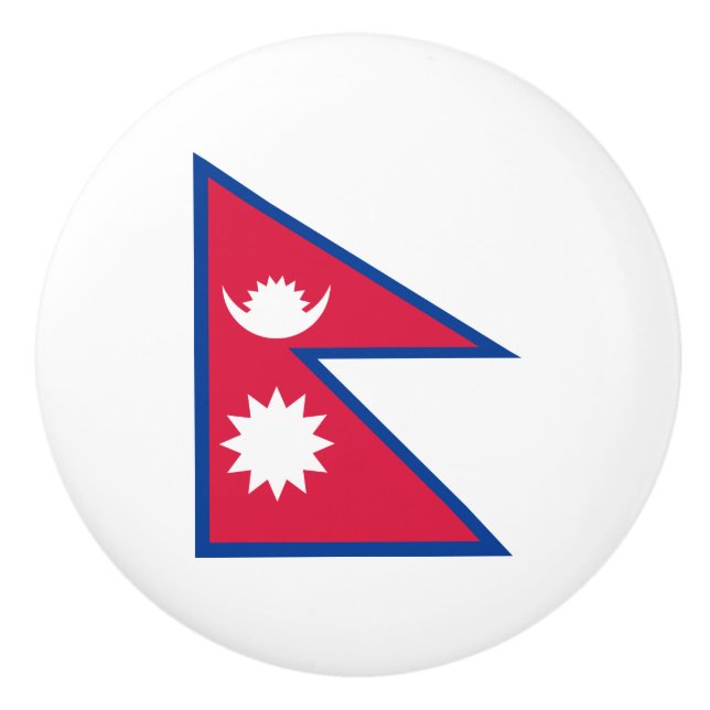 Flag of Nepal Ceramic Knob (Front)