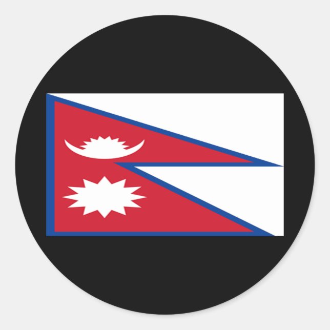 Flag of Nepal Classic Round Sticker (Front)