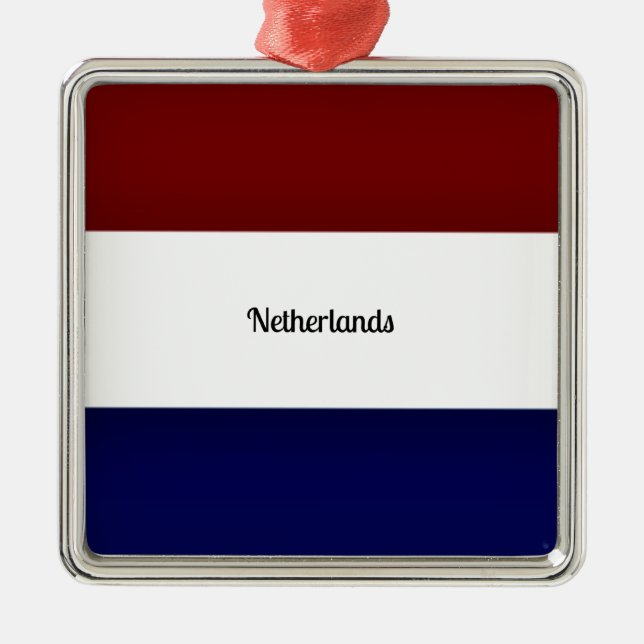 Flag of Netherlands Metal Tree Decoration (Front)
