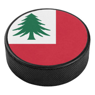 Flag of New England (pine only) - unofficial Hockey Puck