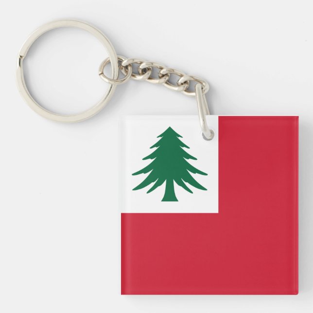 Flag of New England (pine only) - unofficial Key Ring (Front)