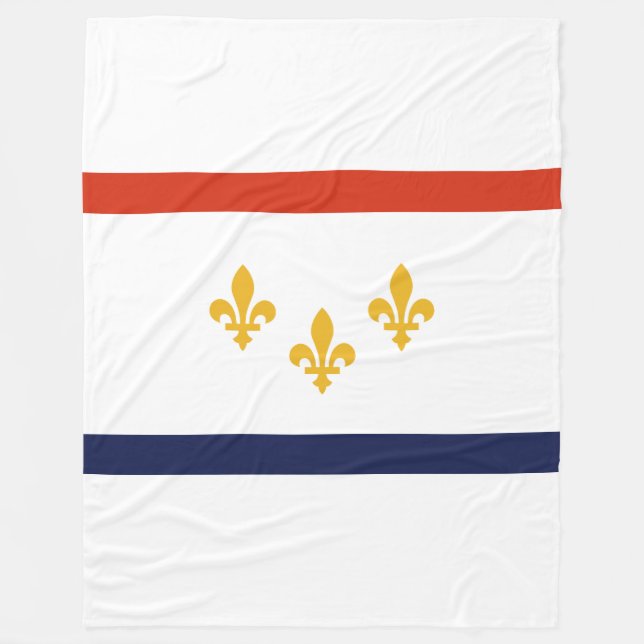 Flag of New Orleans, Louisiana Fleece Blanket (Front)