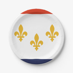 Flag of New Orleans, Louisiana Paper Plate
