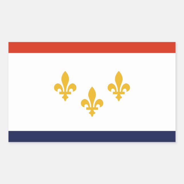 Flag of New Orleans, Louisiana Rectangular Sticker (Front)
