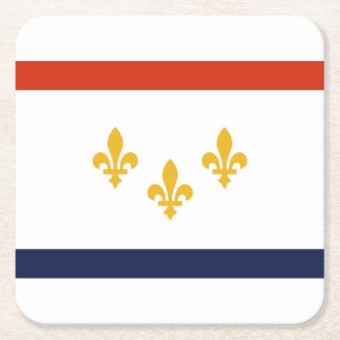Flag of New Orleans, Louisiana Square Paper Coaste Coaster