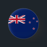 Flag of New Zealand 3 Cm Round Badge<br><div class="desc">New Zealand Flag: The Union Jack flag of the United Kingdom is in the upper left corner,  the stars represent the constellation of the South Cross,  of which only four out of five stars are visible.</div>