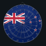Flag of New Zealand Dartboard<br><div class="desc">New Zealand Flag: The Union Jack flag of the United Kingdom is in the upper left corner,  the stars represent the constellation of the South Cross,  of which only four out of five stars are visible.</div>