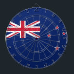 Flag of New Zealand Dartboard<br><div class="desc">New Zealand Flag: The Union Jack flag of the United Kingdom is in the upper left corner,  the stars represent the constellation of the South Cross,  of which only four out of five stars are visible.</div>