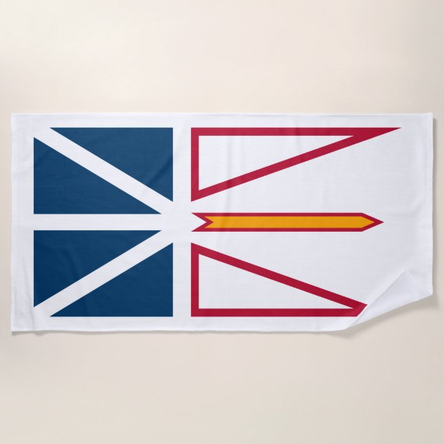 Flag of Newfoundland and Labrador (Canada) Beach Towel (Front)