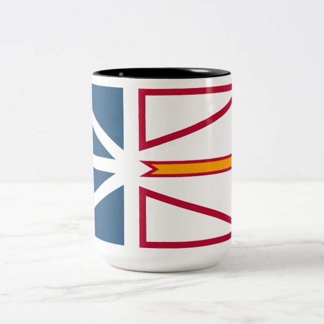 Flag of Newfoundland and Labrador (Canada) Two-Tone Coffee Mug (Center)