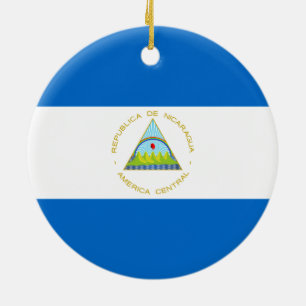Flag of Nicaragua Ceramic Tree Decoration