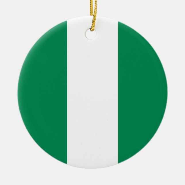 Flag of Nigeria Ceramic Tree Decoration (Front)