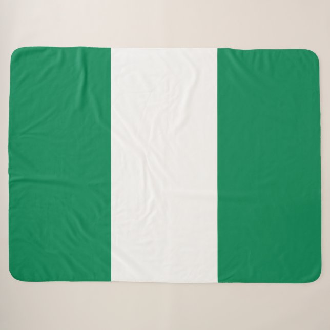 Flag of Nigeria Sherpa Blanket (Front (Horizontal))
