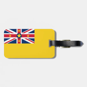 Flag of Niue Luggage Tag w/ leather strap