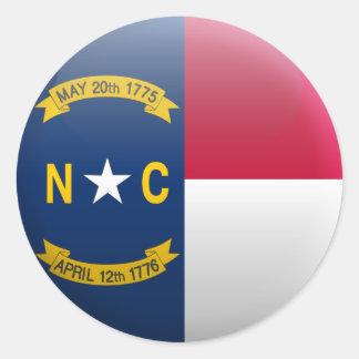 Flag of North Carolina Classic Round Sticker