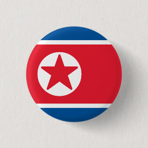 Flag of North Korea 3 Cm Round Badge