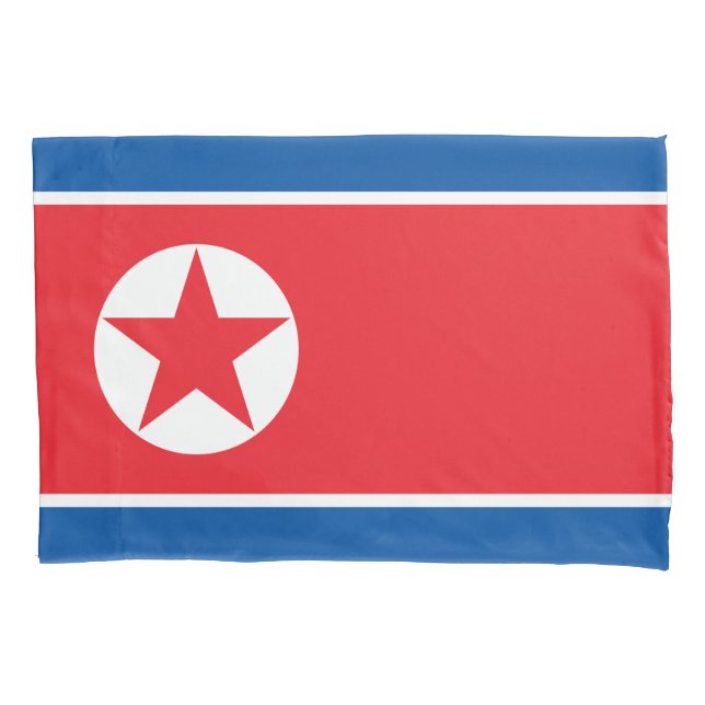 Flag of North Korea (DPRK) Pillowcase (Front-Left)