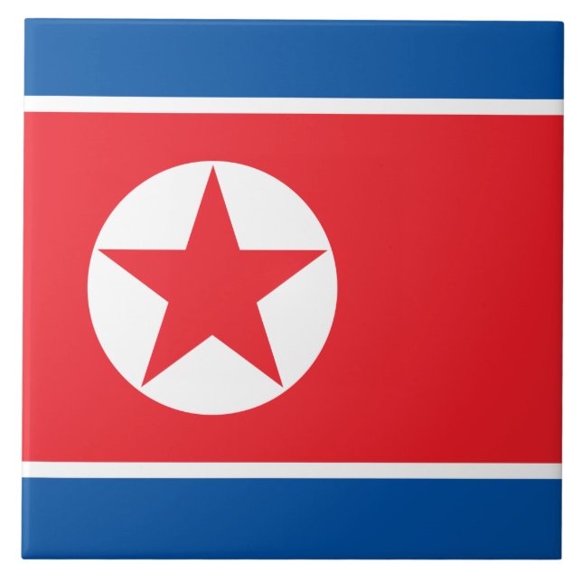 Flag of North Korea (DPRK) Tile (Front)