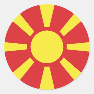 Flag of North Macedonia Classic Round Sticker