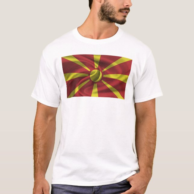 Flag Of North Macedonia T-Shirt (Front)