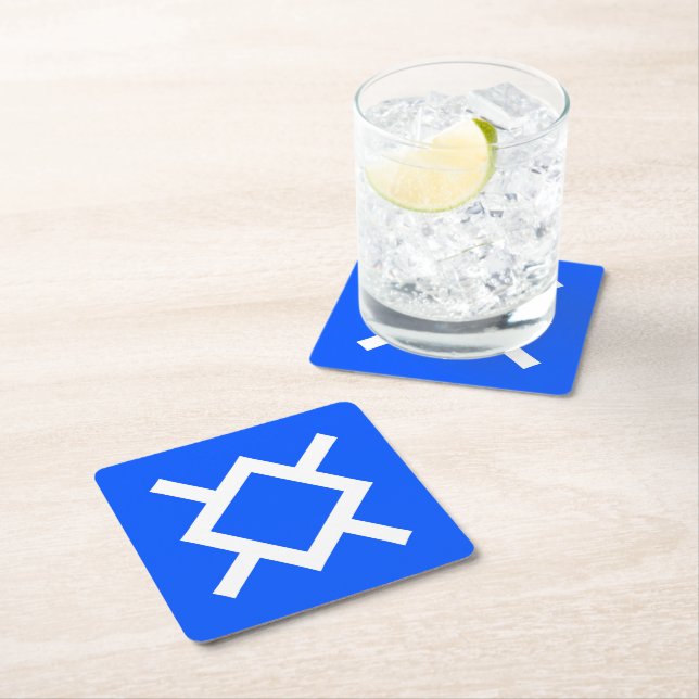 Flag of Northern Cheyenne Square Paper Coaster (Insitu)