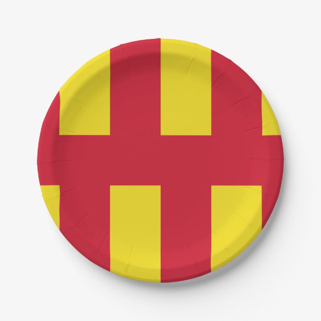 Flag of Northumberland Paper Plates (Front)