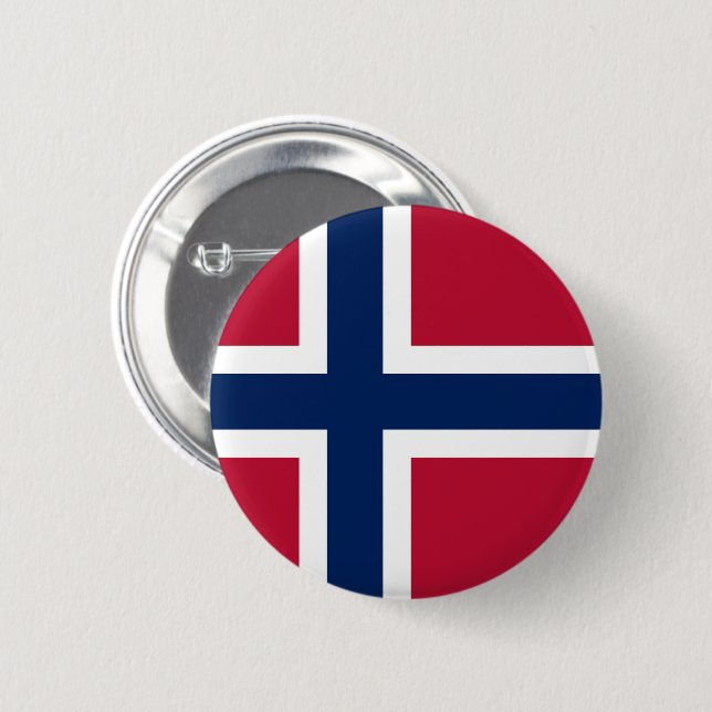 Flag of Norway 6 Cm Round Badge (Front & Back)