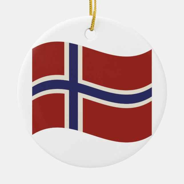 Flag of Norway Ceramic Tree Decoration (Front)