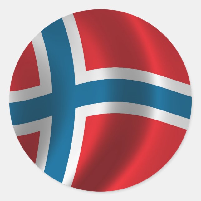 Flag of Norway Classic Round Sticker (Front)