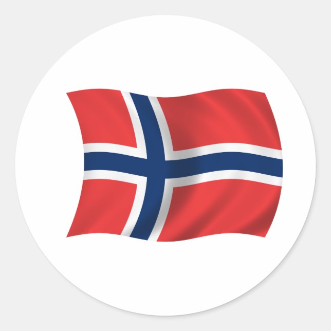 Flag of Norway Classic Round Sticker (Front)