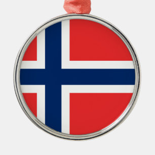 Flag of Norway Metal Tree Decoration