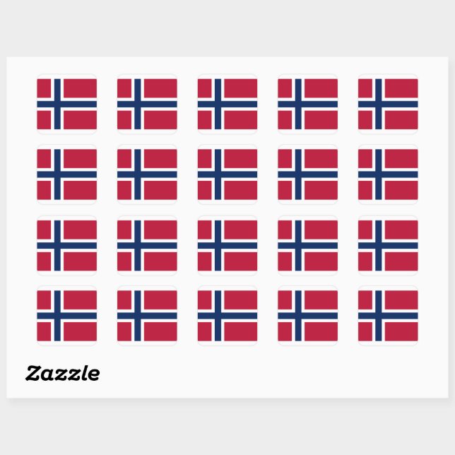 Flag of Norway Square Sticker (Sheet)