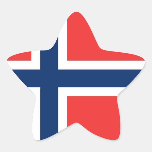 Flag of Norway Star Sticker (Front)